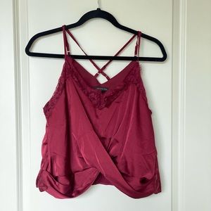 Woven Pink cropped top size L